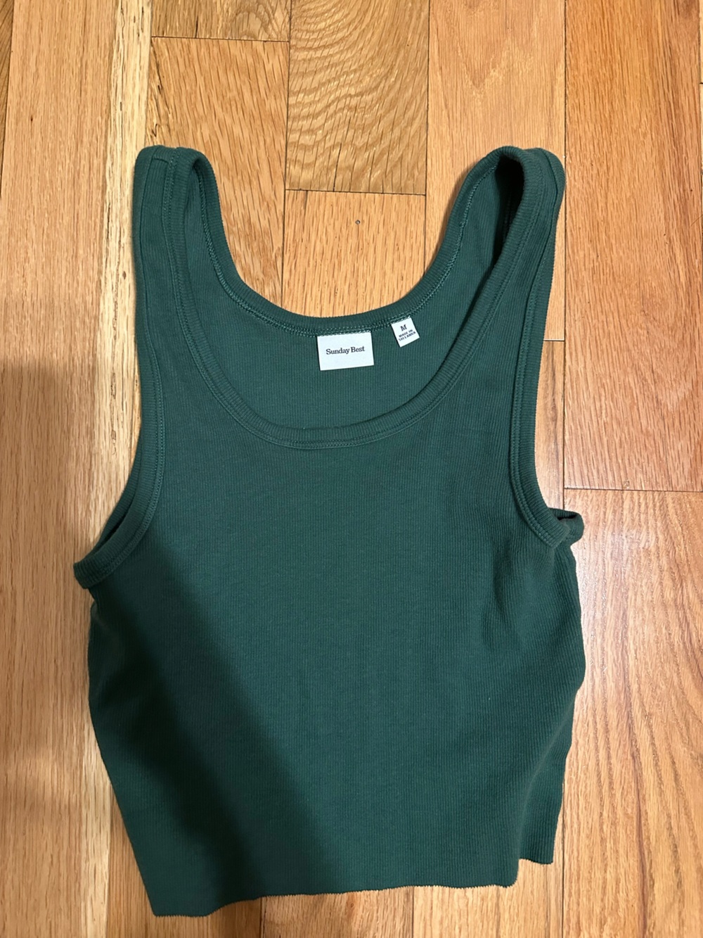 Sunday Best Dark Green Ribbed Tank Top